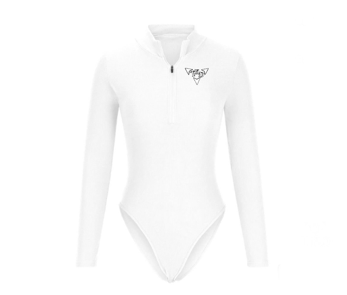 Women Long Sleeve Zip Up Body Suits