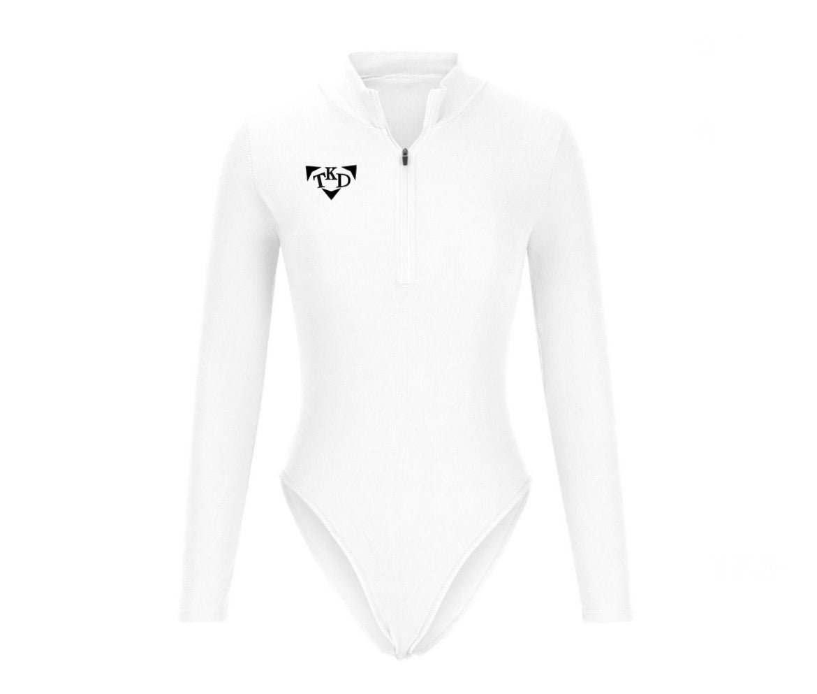 Women Long Sleeve Zip Up Body Suits