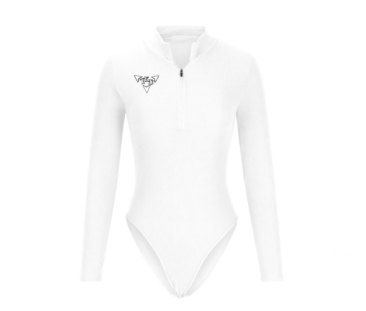 Women Long Sleeve Zip Up Body Suits