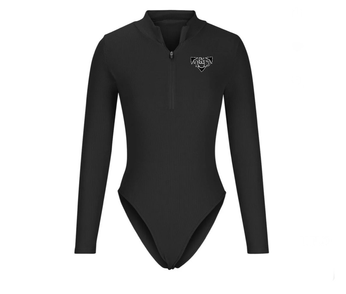 Women Long Sleeve Zip Up Body Suits