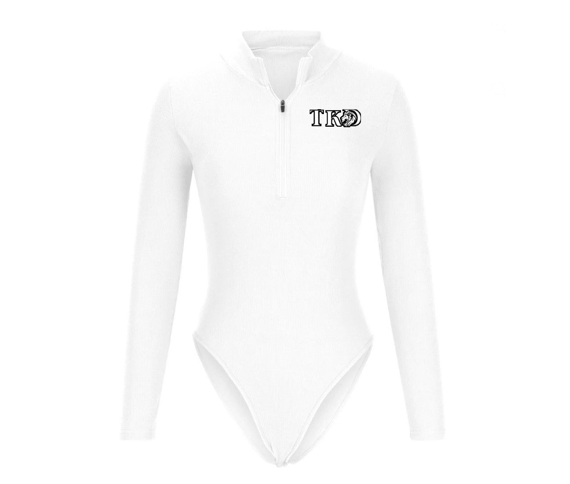 Women Long Sleeve Zip Up Body Suits