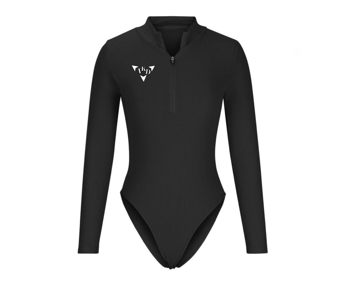 Women Long Sleeve Zip Up Body Suits