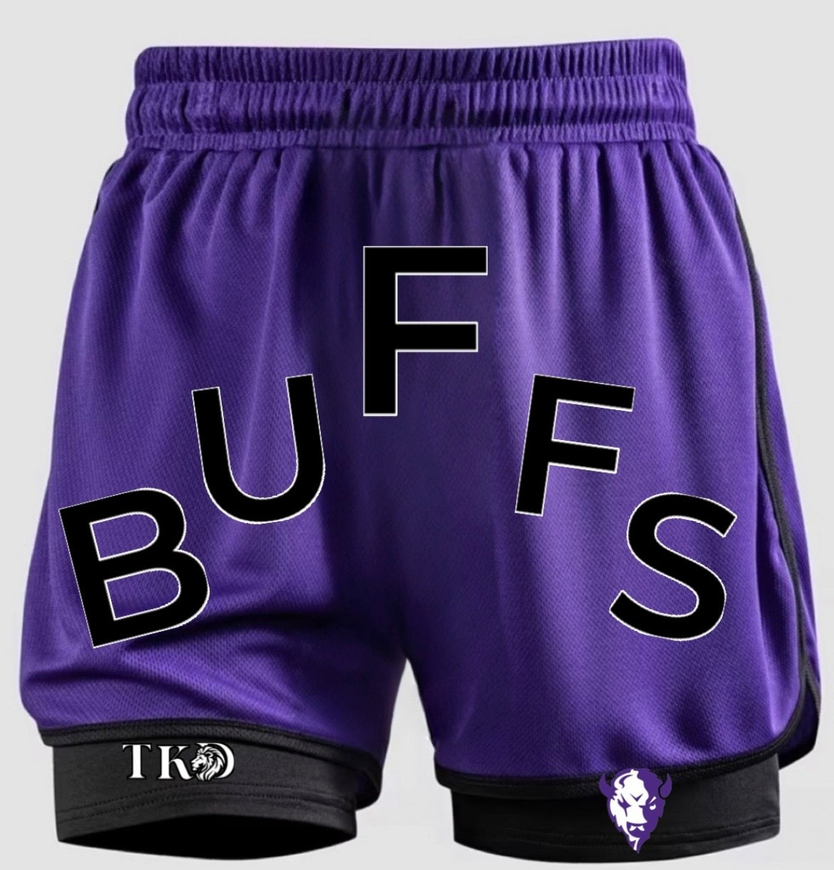TKD Buffs Purple Coaching Compression 2in1 Shorts