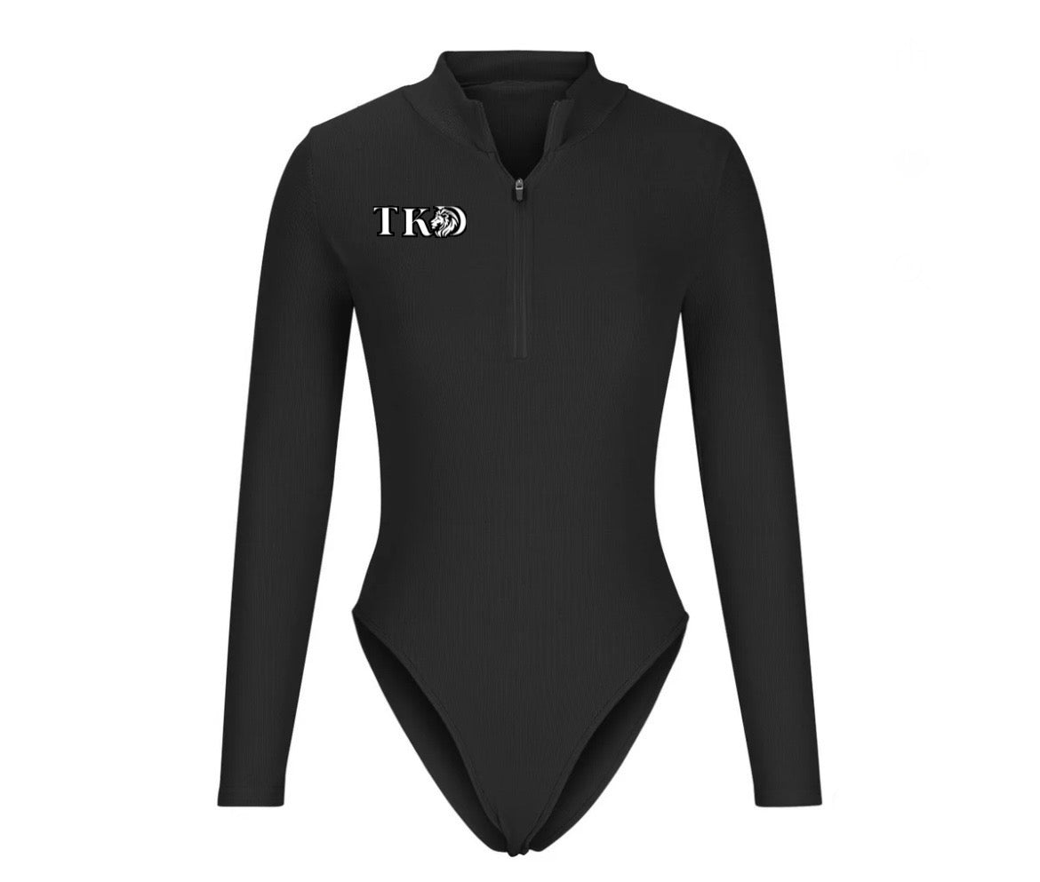 Women Long Sleeve Zip Up Body Suits