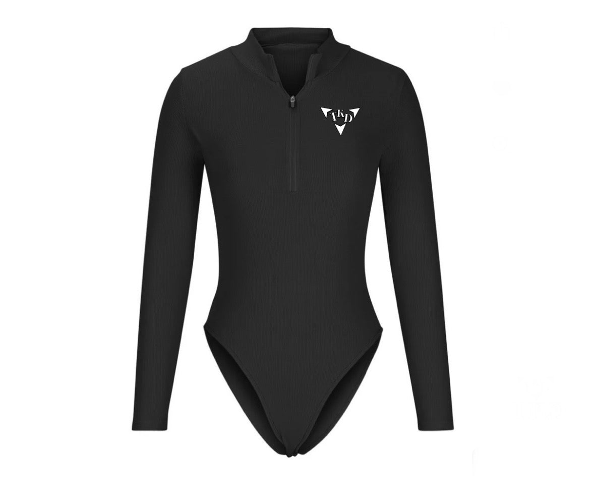 Women Long Sleeve Zip Up Body Suits