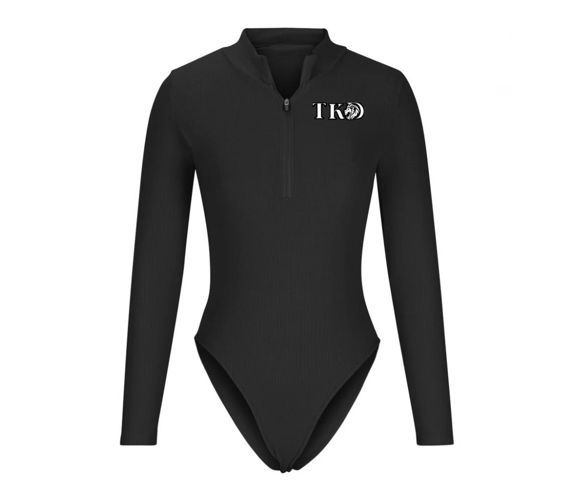 Women Long Sleeve Zip Up Body Suits