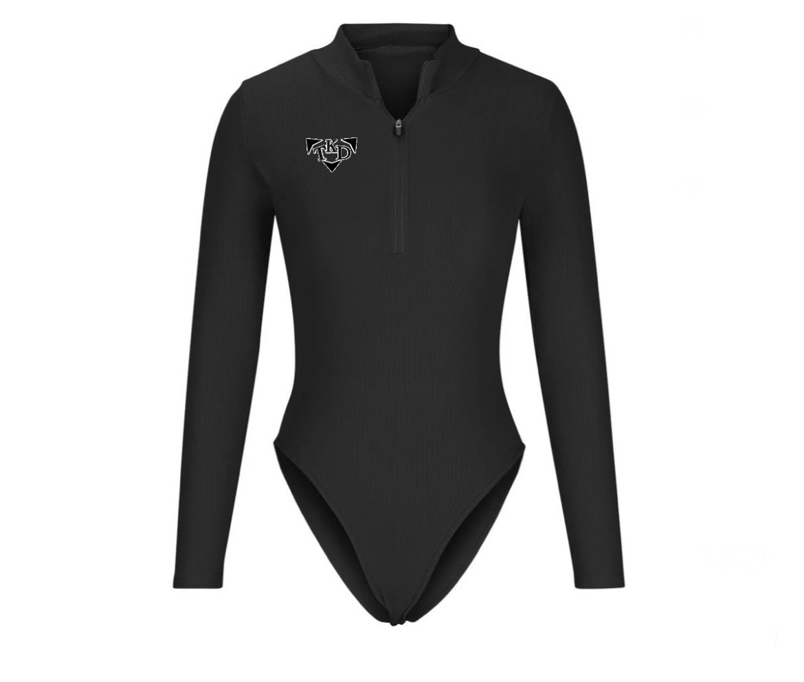 Women Long Sleeve Zip Up Body Suits