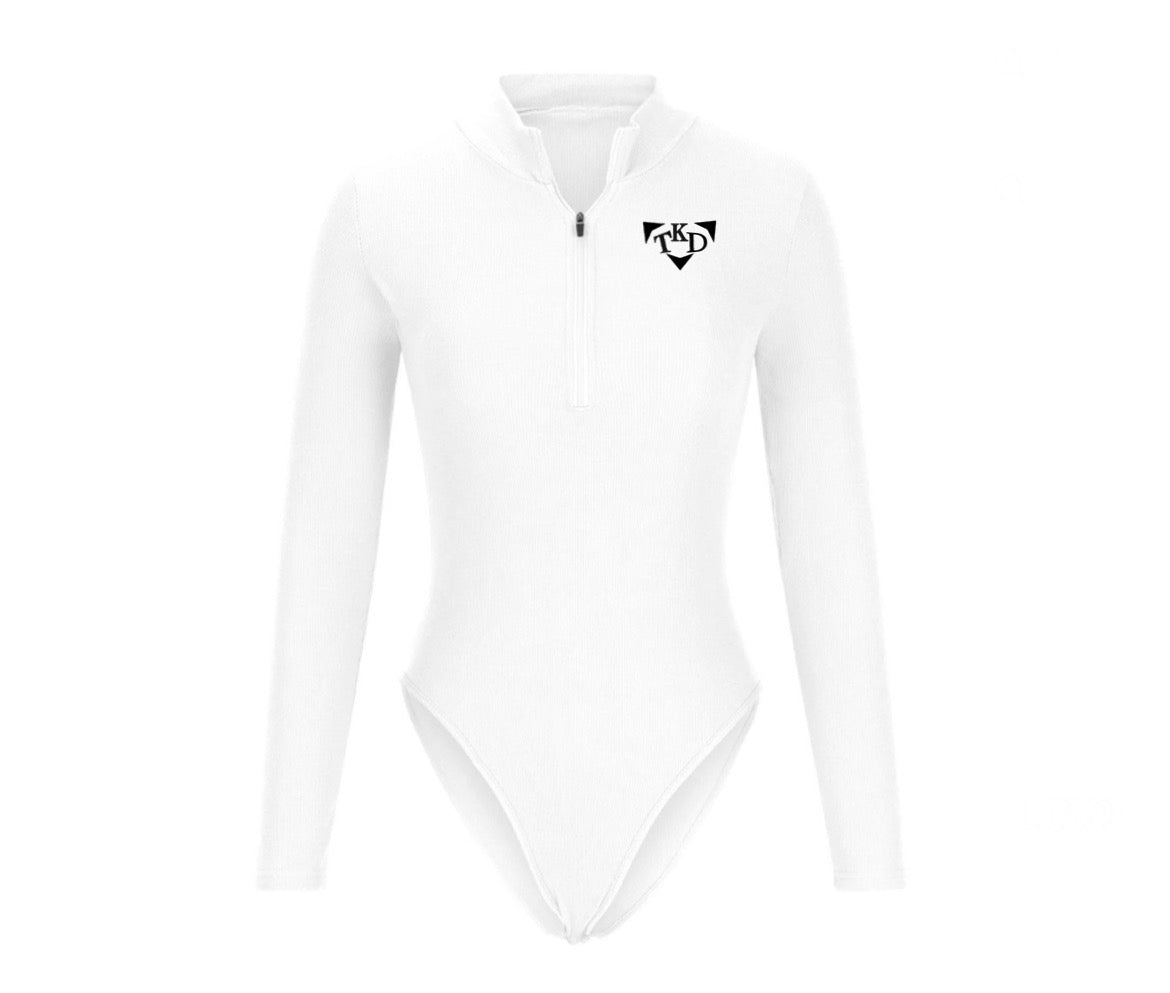 Women Long Sleeve Zip Up Body Suits