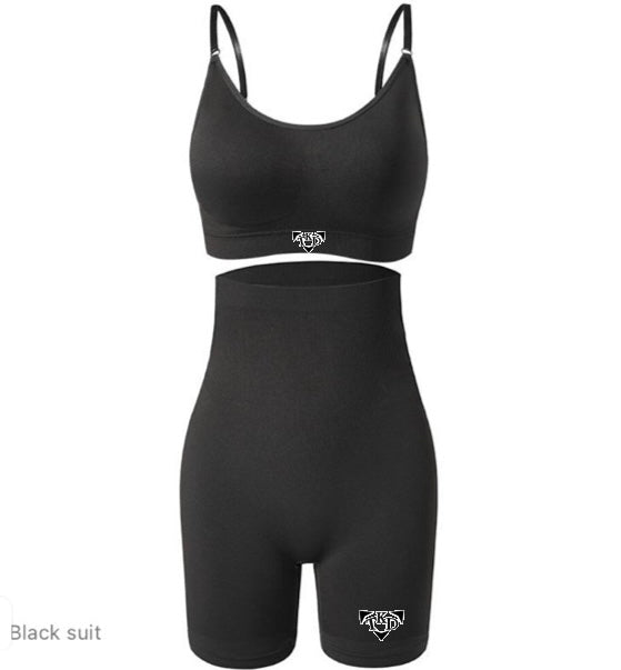 Women 2 Piece Crop Tank High Waist Shorts Yoga Outfits